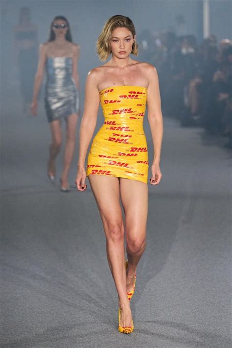 Gigi Hadid Wore Packing Tape As A Dress At Paris Fashion .